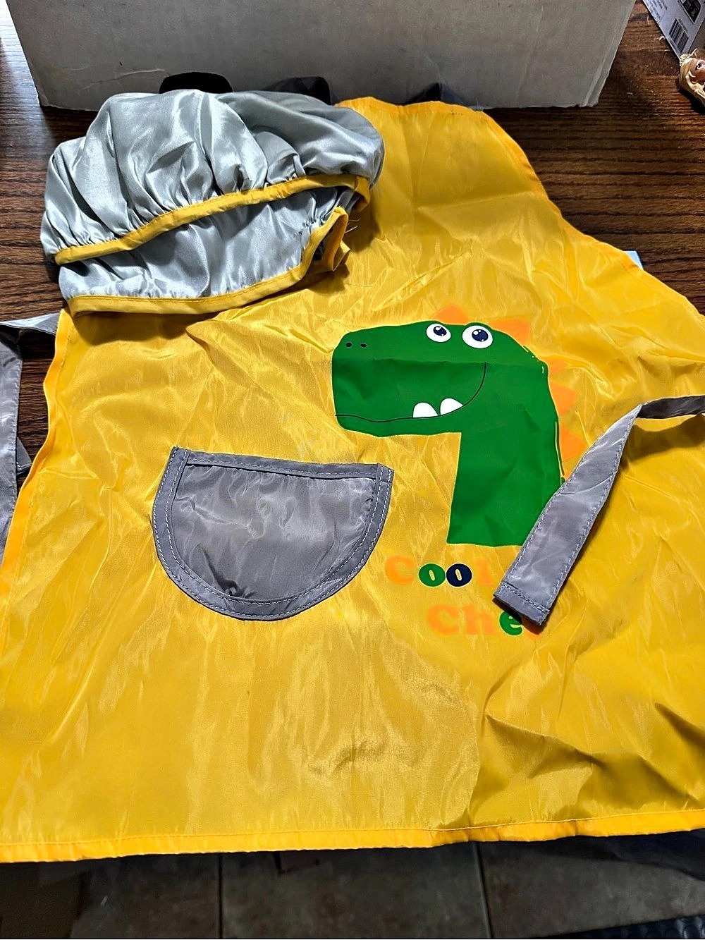 Kids Dinosaur chef hat and apron